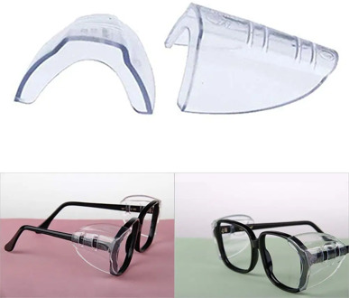 2Pcs Safety Eye Glasses Side Shield Non-toxic Clear Flexible Glasses Side Shield Plastic Glasses Safe Protection Glasses Shields