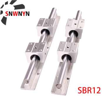 2PCS SBR12 Linear Guide Rail 12mm Length 300 400 500 600 1000 1200 1300 1500mm With 4PCS SBR12UU Linear Bearing Block CNC Part