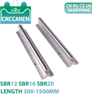 2PCS SBR12 SBR16 SBR20 12mm 16mm 20mm Linear Guide Rail Length 300-1500mm Fully Supported Linear Rail Shaft Rod for CNC Parts