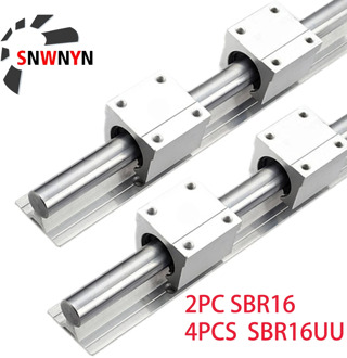 2pcs SBR16 Linear Rail Guide D16 300 400 500 600 1000 1200 1500mm Fully Slide Support +4pcs SBR16UU Linear Bearing Block For CNC