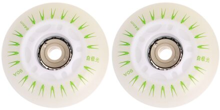 2Pcs Schaatsen Lichtgevende Wielen Pu Knipperende Wielen Mooie Decoratieve Schaatsen Lichtgevende Wielen groen licht 64mm