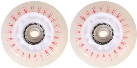 2Pcs Schaatsen Lichtgevende Wielen Pu Knipperende Wielen Mooie Decoratieve Schaatsen Lichtgevende Wielen rood licht 64mm
