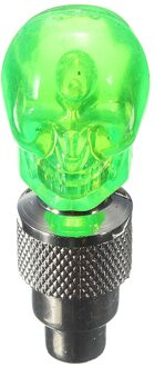 2Pcs Schedel Vorm Flesdop Led Light Wheel Tyre Lamp Voor Auto Motor Fiets groen