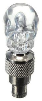 2Pcs Schedel Vorm Flesdop Led Light Wheel Tyre Lamp Voor Auto Motor Fiets wit