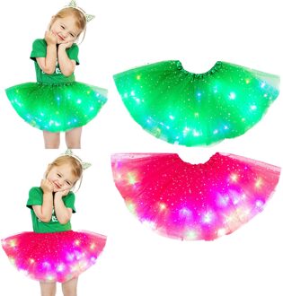 2Pcs Sequin Tutu Rok Kinderen Prinses Meisjes Rokken Baby Tutu Rok Led Light Up Pettiskirt Ballet Kinderen Rokken Baby kleding F