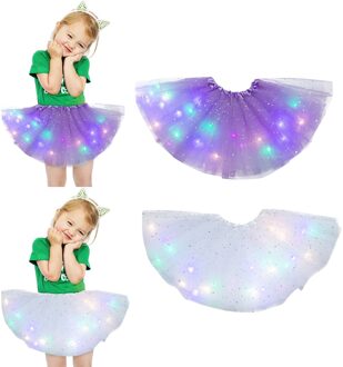 2Pcs Sequin Tutu Rok Kinderen Prinses Meisjes Rokken Baby Tutu Rok Led Light Up Pettiskirt Ballet Kinderen Rokken Baby kleding