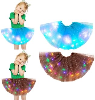 2Pcs Sequin Tutu Rok Kinderen Prinses Meisjes Rokken Baby Tutu Rok Led Light Up Pettiskirt Ballet Kinderen Rokken Baby kleding
