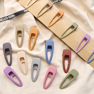 2pcs/set Baby Girls Matte Scrub Snap Hair Clips Hair Pins for Children Women Kids Metal Triangle Hairpins Hair Accessories