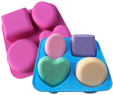 2pcs/set Classic Silicone Soap Mold Round Heart Square Oval Chocolate Candy Mould Fondant Mousse Cake Baking Molds Decorating