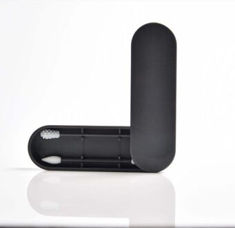 2pcs/set Double Head Silicone Cotton Swab Stick Reusable Cotton Swab Cleaning Tool Ear Spoon Cotton Swab Set zwart