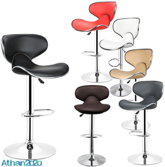 2pcs/set Fashion PU Leather Backrest Bar Stools Butterfly Style Adjusted Rotatable Bar Chairs Gas Lift Kitchen Accessories HWC