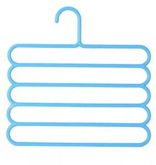 2pcs/Set household multi-layer collection pants hanger clothes Tie Scarfs Towel Multi-purpose Practical Pants Hanger Blauw