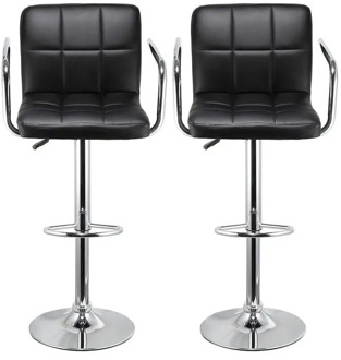 2pcs/Set Kitchen Leather Chair Stools Swivel Bar Height Adjustable Home Office Pneumatic Leisure Hand Hold Bar Chairs Stools HWC