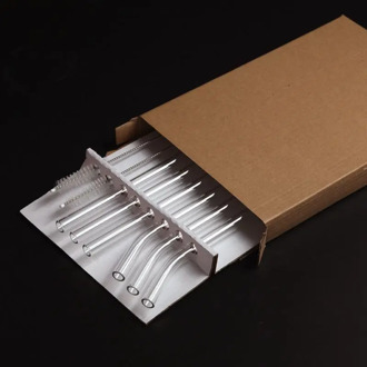 2pcs / set of reusable glass straw with brush environmental protection glass straw for smoothie cocktail 200 mm * 8mm