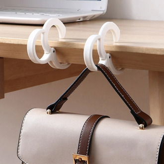 2pcs/set Portable Table Desk Hook for Bag Purse Handbag School Bag Hook Hanger Office Desk Organizer Table Bag Holder S-shaped