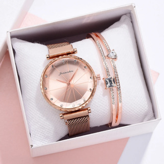 2pcs Set Watches For Women New Style Rose Gold Rhinestone Ladies Watch 2020 Dress Female Clock Relogio Feminino Dropshipping