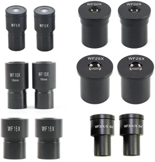 2pcs/set WF5X WF10X WF16X WF20X WF25X WF30X Biological Microscope Eyepieces Accessory Wide Field Wide Angle Lens 23.2mm Diameter