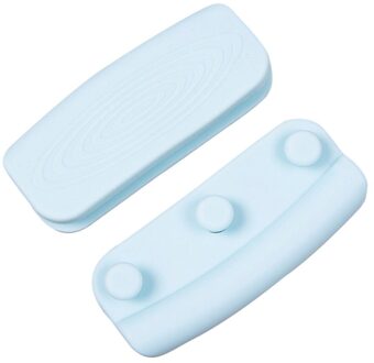 2Pcs Silicone Pot Handvat Houder Grip Mouw Pot Handschoen Pan Handvat Cover Grip Keuken Gereedschap (Blauw)