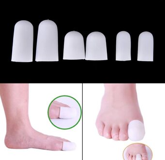 2Pcs Siliconen Gel Tube Bandage Vinger & Teen Beschermers Inlegzolen Voetverzorging Tool Voet Voeten Pain Relief Guard Voor voeten Zorg size L