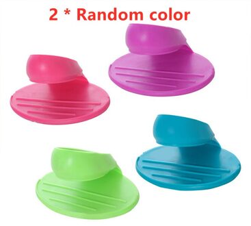 2Pcs Siliconen Magnetron Handschoen Hete Plaat Clip Warmte Geïsoleerde Finger Protector Anti Hand Cook Tool 2 willekeurig kleur