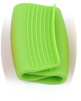 2Pcs Siliconen Steelpan Handvat Cover Isolatie Silicone Vierkante Pot Oorbeschermers Anti Gereedschappen Magnetron Pan Grip Keuken gereedschap groen