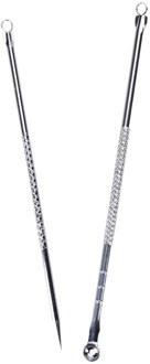 2Pcs Silver Blackhead Comedone Acne Pimple Blemish Extractor Remover Stainless Needles Remove Tools Face Skin Care Pore Cleaner