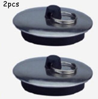 2Pcs Sink Plug Bad Badkuip Chrome Voor Bad Voor Wastafel Binnendiameter medium