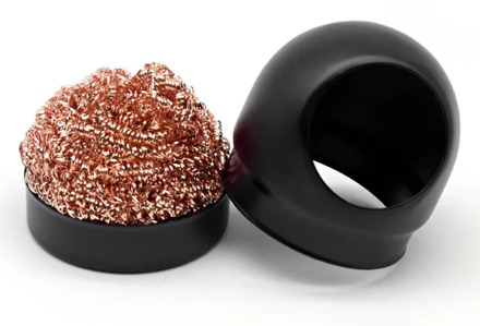 2PCS Soldering Iron Tip Cleaner Copper Wire Soldering Iron Cleaning Ball Durable Cleaning Nozzle Tip with Metal Dross Box