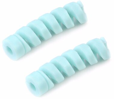 2Pcs Spiraal Kabel Protector Data Lijn Kabelhaspel Bureau Set Oortelefoonkabel Organisator Draad Datalijn Houder Winder Wrap koord blauw