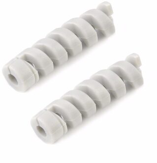 2Pcs Spiraal Kabel Protector Data Lijn Kabelhaspel Bureau Set Oortelefoonkabel Organisator Draad Datalijn Houder Winder Wrap koord grijs