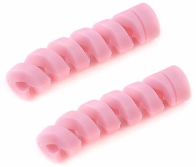 2Pcs Spiraal Kabel Protector Data Lijn Kabelhaspel Bureau Set Oortelefoonkabel Organisator Draad Datalijn Houder Winder Wrap koord roze