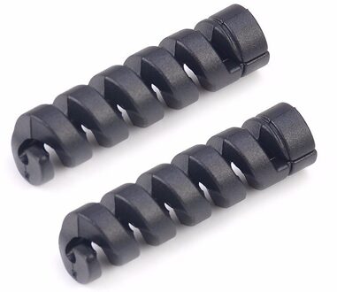 2Pcs Spiraal Kabel Protector Data Lijn Kabelhaspel Bureau Set Oortelefoonkabel Organisator Draad Datalijn Houder Winder Wrap koord zwart