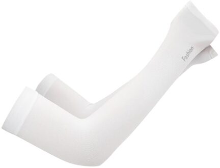 2Pcs Sport Arm Mouwen Uv Zon Beschermen Anti-Slip Ice Zijde Mouw Zonnebrandcrème Zomer Unisex Handschoenen Indoor Outdoor rijhandschoenen Ivoor