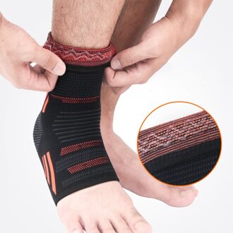 2Pcs Sport Enkel Protector Gebreide Enkel Zorg Mouw Voor Oefenen Running Fitness Basketbal (Zwart En Oranje Maat zoals getoond 1