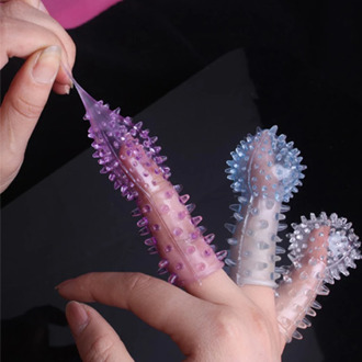 2pcs Squirt Massage Fingercots Glove Protect Female thorn crystal Finger protection G Spot Se Toys