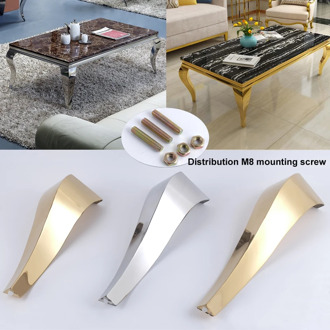 2pcs stainless steel Furniture Legs Snake-Shaped Table Cabinets feet Sofa Bed TV Cabinet feet Shiny Gold/Silver Furniture feet