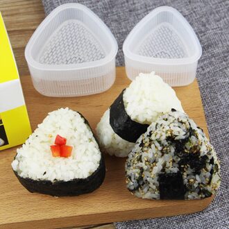2Pcs Sushi Mold Onigiri Rijst Bal Bento Druk Maker Mold Driehoek Sushi Maken Mold Diy Tools Utility Keuken K888