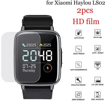 2Pcs Ultradunne Hd Film Clear Beschermfolie Voor Xiaomi Haylou Solar LS02 Horloge Full Screen Guard Film voor Haylou Solar Ls02 2stk