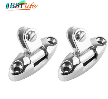 2PCS Universal fit Stainless Steel 316 Boat Bimini Top Mount Swivel Deck Hinge With Rubber Pad Marine Yacht Hardware