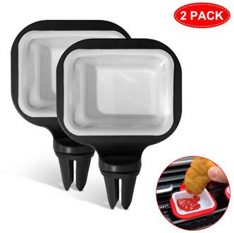 2Pcs Universal Vent In Auto Drankjes Cup Saucem Dip Clip In-Auto Saus Houder Voor Ketchup Dompelen Sauzen auto Saus Houder Organizer zwart