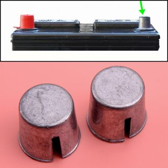 2Pcs Universele Batterij Post Lood Shim Auto Zilver Voor Gedragen Berichten