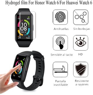 2Pcs Unthin Transparante Hydrogel Film Hd Clear Protective Film Voor Honor Horloge 6 Smartwatch Full Screen Cover Voor Huawei horloge 6 For Honor Watch 6 / 4stk