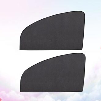 2Pcs Verdikte Magnetische Auto Zonnescherm Uv-bescherming Auto Gordijn Auto Window Zonnescherm Side Window Mesh Zonneklep Zomer bescherming zwart 2stk