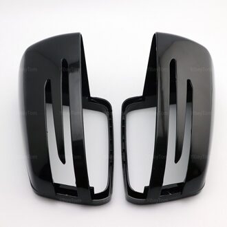 2Pcs Vervanging Carbon Fiber Patroon Achteruitkijkspiegel Side Cover Mirror Caps Voor Mercedes Benz W176 W246 W204 W212 W221 C117 x204 X156 helder zwart