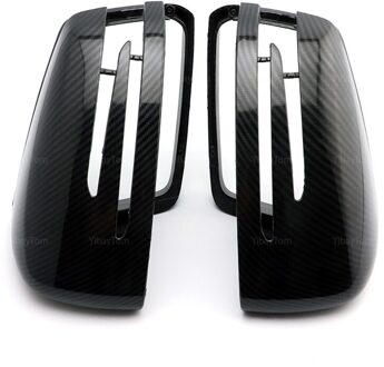 2Pcs Vervanging Carbon Fiber Patroon Achteruitkijkspiegel Side Cover Mirror Caps Voor Mercedes Benz W176 W246 W204 W212 W221 C117 x204 X156 koolstofvezel patroon