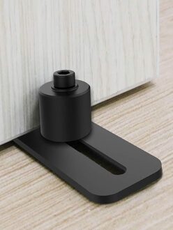 2Pcs Vloer Gids Verstelbare Alle Accessoires Massief Staal Matte Zwart Oppervlak Bescherming Vloer Inbegrepen Voor Alle Schuifdeuren Schuur Deur