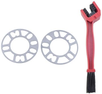 2Pcs Voor Auto Voertuig 4 Gat En 5 Gat Wielen 3Mm Dikte Velgen Spacers & 1x Fiets keten Crankstel Borstel