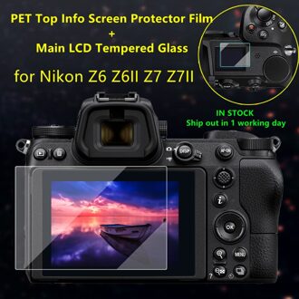 2Pcs Voor Nikon Z6 Z6II Z7 Z7II Camera Beschermende Zelfklevende Glas Belangrijkste Lcd-scherm + Film Info screen Protector Guard Cover Z6 Glass