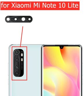 2Pcs Voor Xiaomi Mi Note 10 Lite Back Camera Glas Lens Achteruitrijcamera Glas Met 3M Lijm Reparatie onderdeel