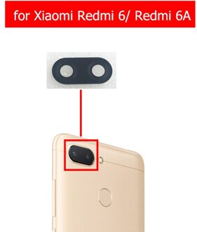2Pcs Voor Xiaomi Redmi 6A Terug Camera Glazen Lens Achteruitrijcamera Glas Met 3M Lijm Voor Xiaomi Redmi 6 Vervanging Reparatie Onderdelen